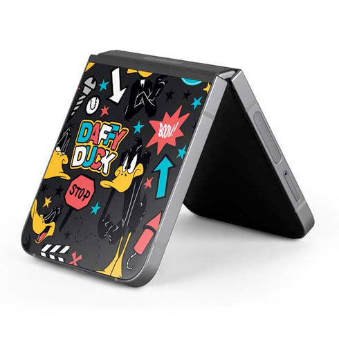 Looney Tunes Daffy Duck Patches Galaxy Z Flip6 Skin