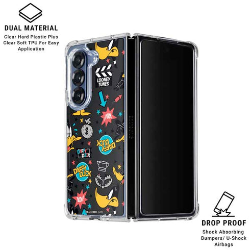 Looney Tunes Daffy Duck Patches Galaxy Z Fold7 Clear Case