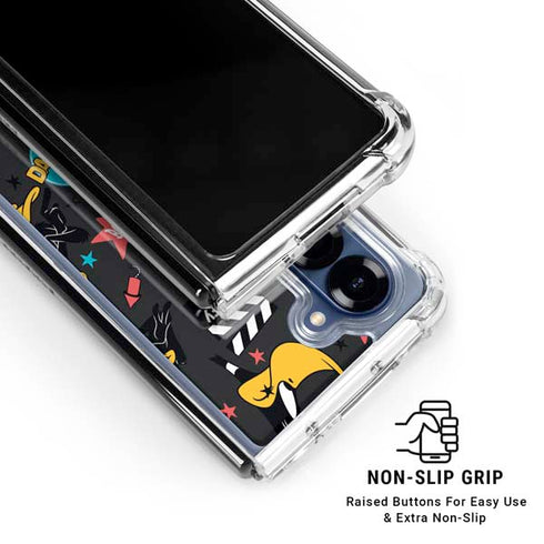 Looney Tunes Daffy Duck Patches Galaxy Z Fold7 Clear Case