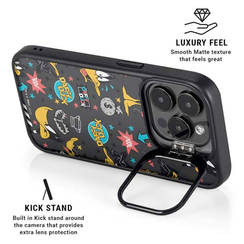 Looney Tunes Daffy Duck Patches iPhone 14 Pro Max Kickstand Case