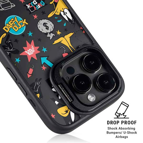 Looney Tunes Daffy Duck Patches iPhone 14 Pro Max Kickstand Case