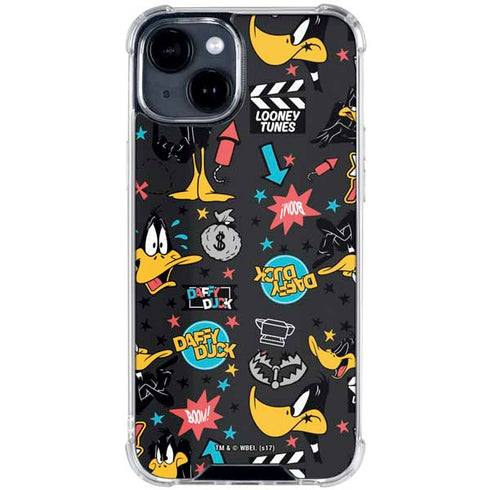 Looney Tunes Daffy Duck Patches iPhone 15 Clear Case