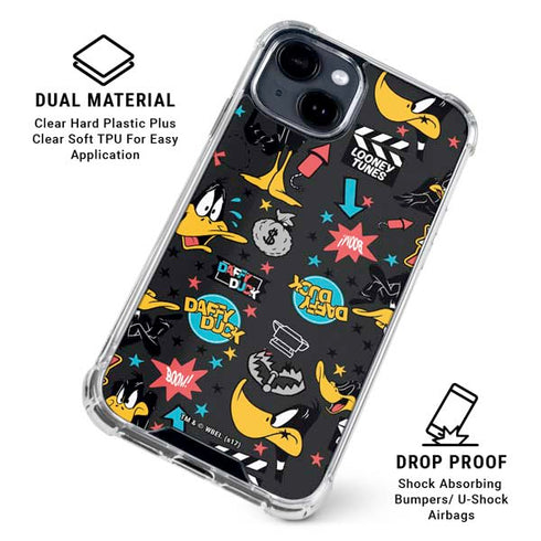Looney Tunes Daffy Duck Patches iPhone 15 Clear Case