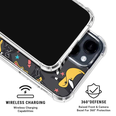 Looney Tunes Daffy Duck Patches iPhone 15 Clear Case
