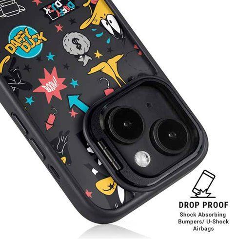 Looney Tunes Daffy Duck Patches iPhone 15 Kickstand Case