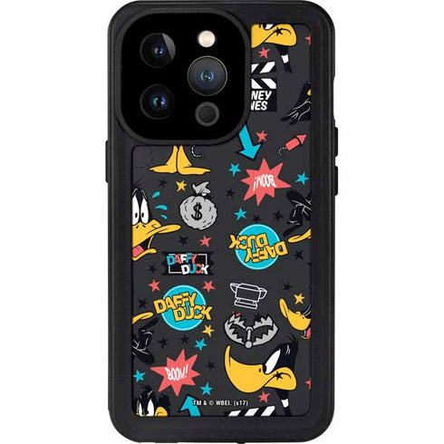 Looney Tunes Daffy Duck Patches iPhone 15 Pro Waterproof Case