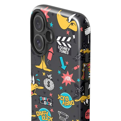 Looney Tunes Daffy Duck Patches iPhone 16 Impact Case