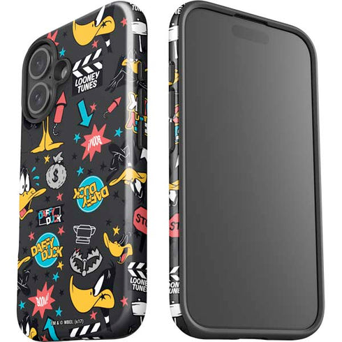 Looney Tunes Daffy Duck Patches iPhone 16 Impact Case