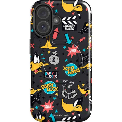 Looney Tunes Daffy Duck Patches iPhone 16 Magsafe Impact Case