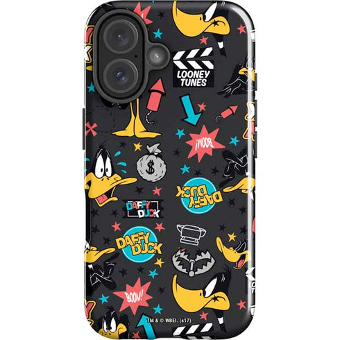 Looney Tunes Daffy Duck Patches iPhone 16 Plus Impact Case