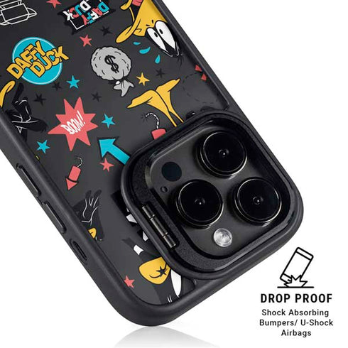 Looney Tunes Daffy Duck Patches iPhone 16 Pro Kickstand Case