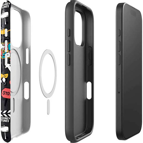 Looney Tunes Daffy Duck Patches iPhone 16 Pro Magsafe Impact Case