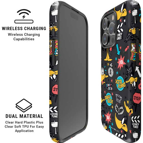 Looney Tunes Daffy Duck Patches iPhone 16 Pro Magsafe Impact Case