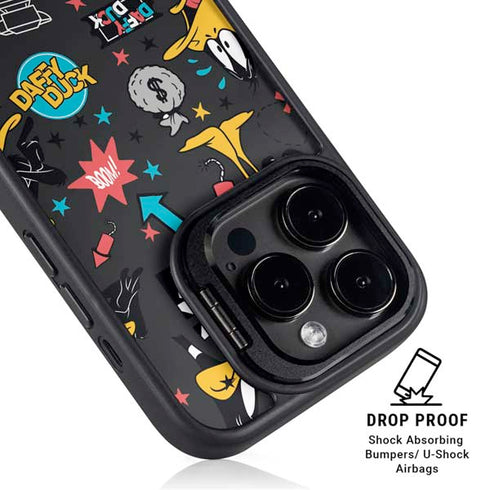 Looney Tunes Daffy Duck Patches iPhone 16 Pro Max Kickstand Case