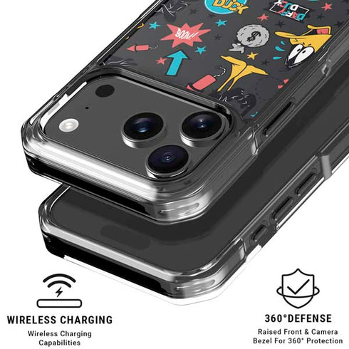 Looney Tunes Daffy Duck Patches iPhone 17 Pro Max Clear Case