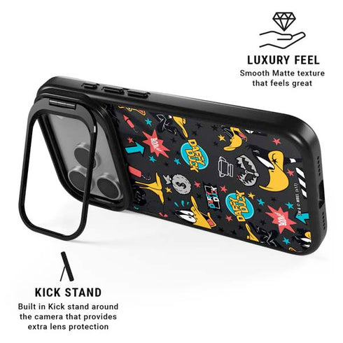 Looney Tunes Daffy Duck Patches iPhone 17 Pro Max Kickstand Case