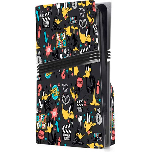 Looney Tunes Daffy Duck Patches PS5 Pro Disk Console Skin