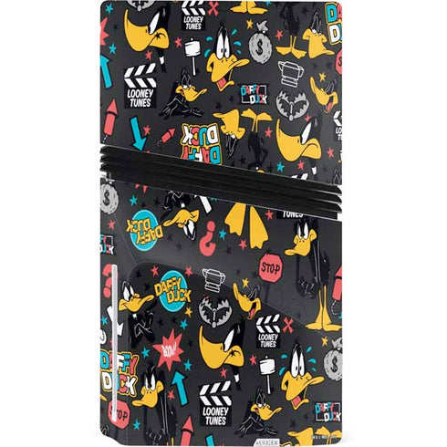 Looney Tunes Daffy Duck Patches PS5 Pro Disk Console Skin