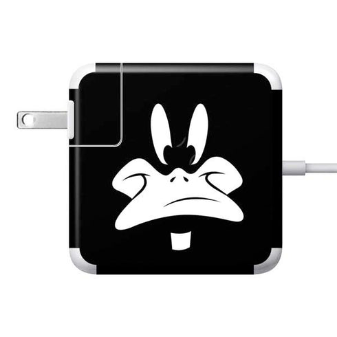 Looney Tunes Daffy Duck Plain Black and White 85W Power Adapter (15 and 17 inch MacBook Pro Charger) Skin