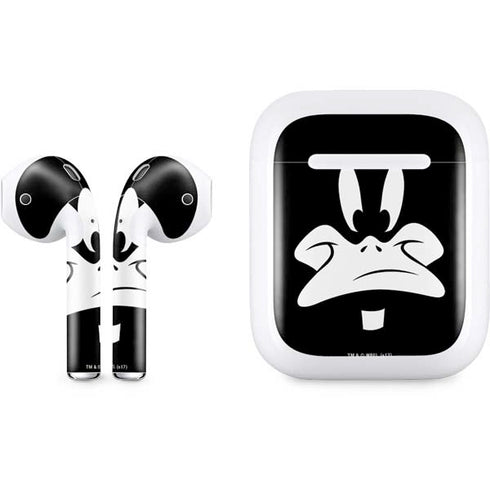Looney Tunes Daffy Duck Plain Black and White Apple AirPods Skin