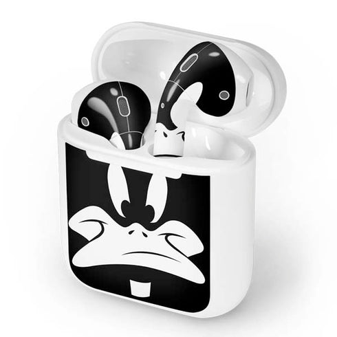 Looney Tunes Daffy Duck Plain Black and White Apple AirPods Skin