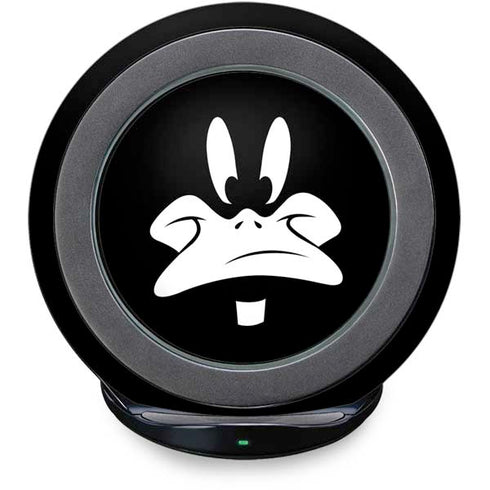 Looney Tunes Daffy Duck Plain Black and White Fast Charge Wireless Charging Stand Skin