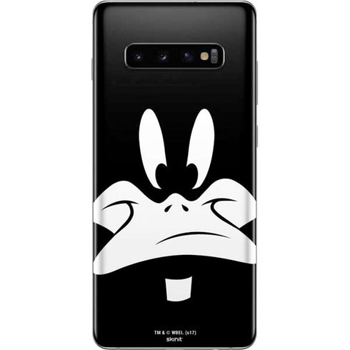 Looney Tunes Daffy Duck Plain Black and White Galaxy S10 Plus Skin