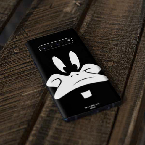 Looney Tunes Daffy Duck Plain Black and White Galaxy S10 Plus Skin