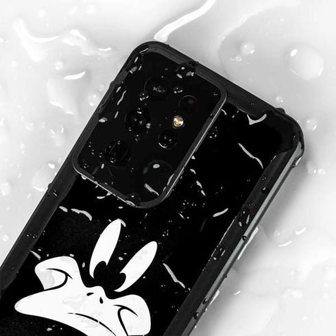 Looney Tunes Daffy Duck Plain Black and White Galaxy S24 Ultra Waterproof Case
