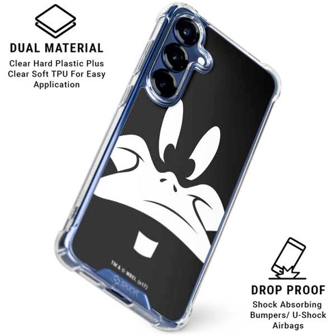 Looney Tunes Daffy Duck Plain Black and White Galaxy S25 Clear Case
