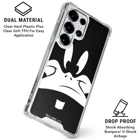 Looney Tunes Daffy Duck Plain Black and White Galaxy S26 Ultra Clear Case