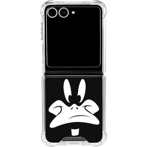 Looney Tunes Daffy Duck Plain Black and White Galaxy Z Flip7 Clear Case