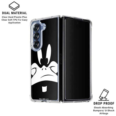 Looney Tunes Daffy Duck Plain Black and White Galaxy Z Fold6 Clear Case