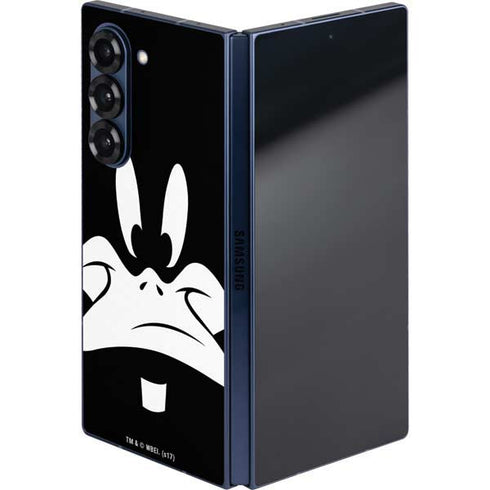 Looney Tunes Daffy Duck Plain Black and White Galaxy Z Fold6 Skin