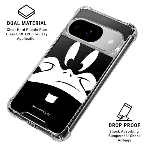 Looney Tunes Daffy Duck Plain Black and White Google Pixel 10 Clear Case