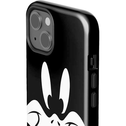 Looney Tunes Daffy Duck Plain Black and White iPhone 15 Impact Case