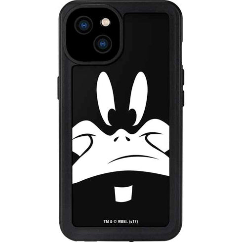 Looney Tunes Daffy Duck Plain Black and White iPhone 15 Plus Waterproof Case
