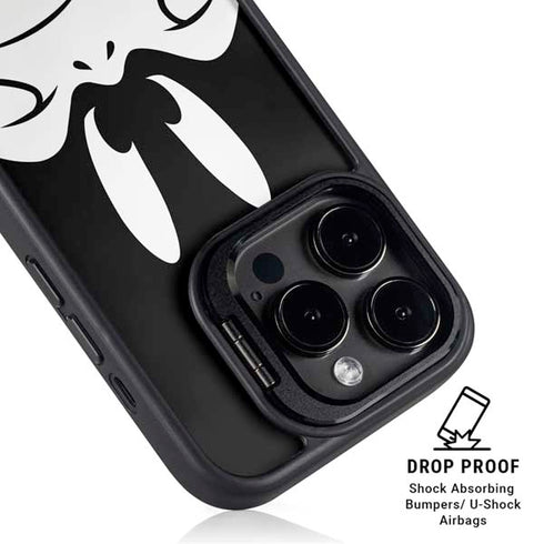 Looney Tunes Daffy Duck Plain Black and White iPhone 15 Pro Kickstand Case