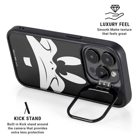 Looney Tunes Daffy Duck Plain Black and White iPhone 15 Pro Max Kickstand Case