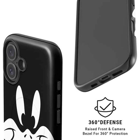 Looney Tunes Daffy Duck Plain Black and White iPhone 16 Magsafe Impact Case