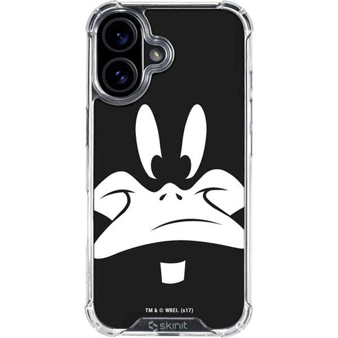 Looney Tunes Daffy Duck Plain Black and White iPhone 16 Plus Clear Case