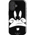 Looney Tunes Daffy Duck Plain Black and White iPhone 16 Plus Impact Case