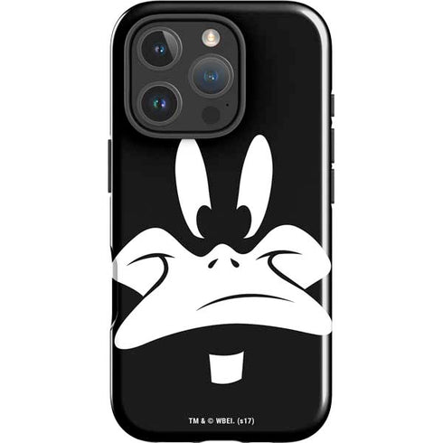 Looney Tunes Daffy Duck Plain Black and White iPhone 16 Pro Impact Case