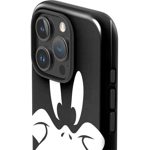 Looney Tunes Daffy Duck Plain Black and White iPhone 16 Pro Impact Case