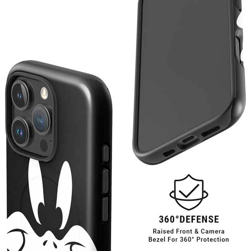 Looney Tunes Daffy Duck Plain Black and White iPhone 16 Pro Magsafe Impact Case