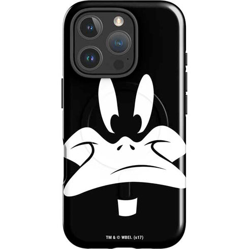 Looney Tunes Daffy Duck Plain Black and White iPhone 16 Pro Max Magsafe Impact Case