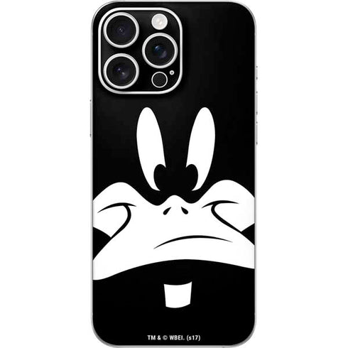 Looney Tunes Daffy Duck Plain Black and White iPhone 16 Pro Max Skin