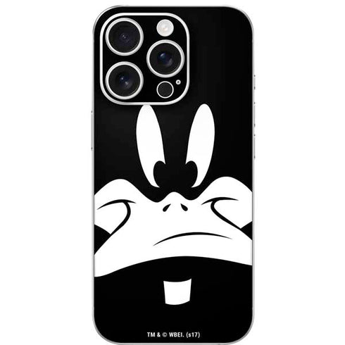 Looney Tunes Daffy Duck Plain Black and White iPhone 16 Pro Skin