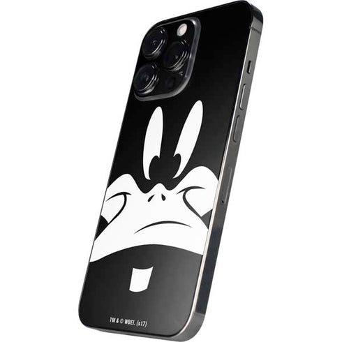 Looney Tunes Daffy Duck Plain Black and White iPhone 16 Pro Skin