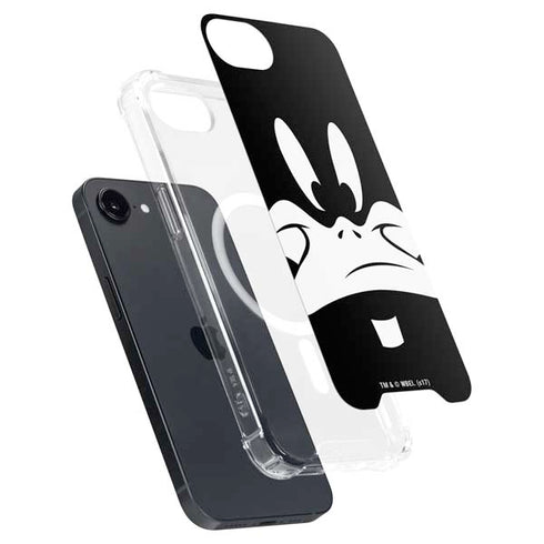 Looney Tunes Daffy Duck Plain Black and White iPhone 16e MagSafe Case